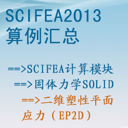 固体力学solid的二维塑性平面应力（ep2d）【SciFEA2013算例】