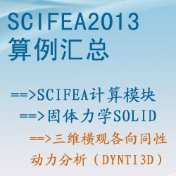 固体力学solid的三维横观各向同性动力分析（dynti3d）【SciFEA2013算例】